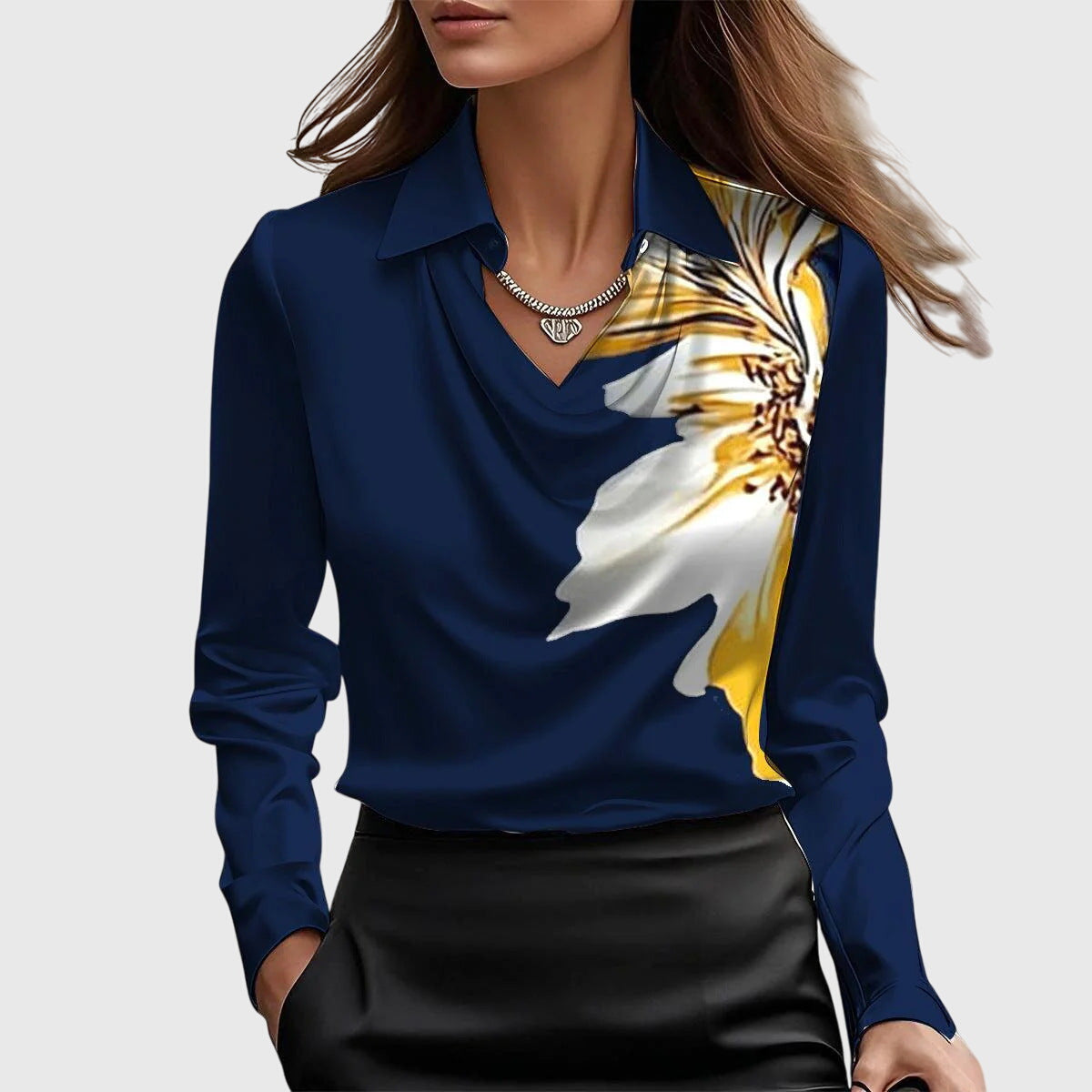 Äkta mode | Elegant Blus med Blomstertryck