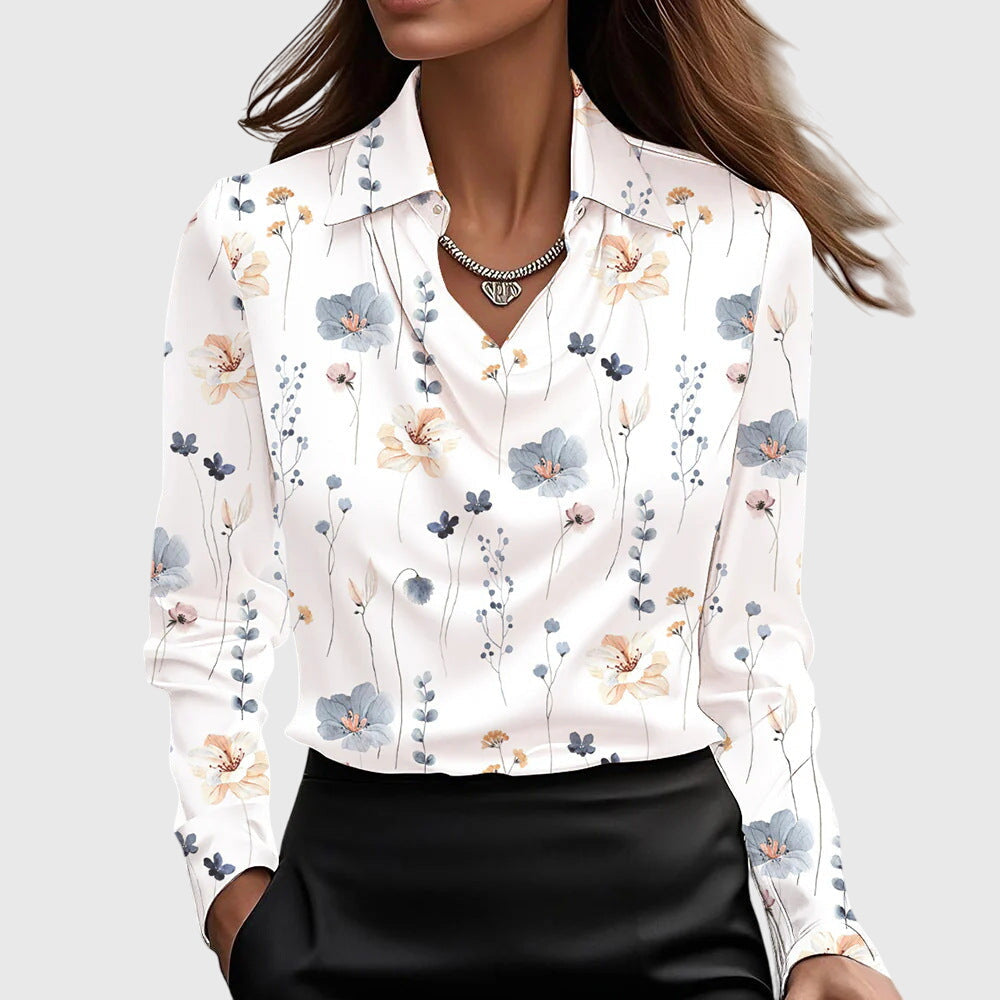 Äkta mode | Elegant Blus med Blomstertryck