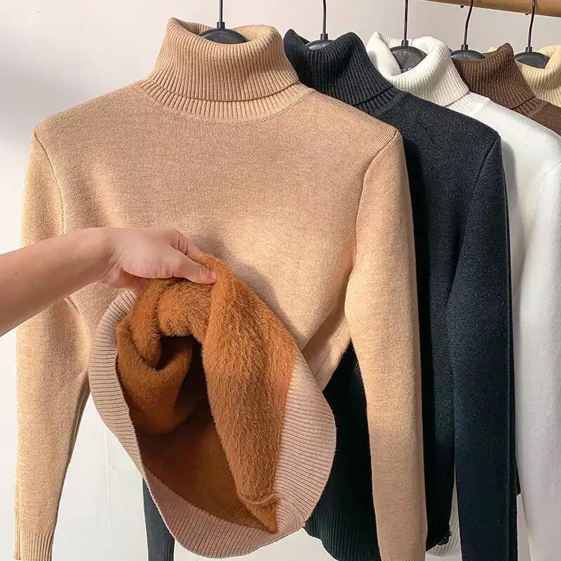Äkta mode | Alpacka Maxi-komforttröja med rullkrage 