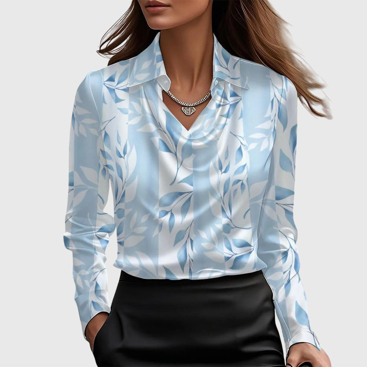 Äkta mode | Elegant Blus med Blomstertryck