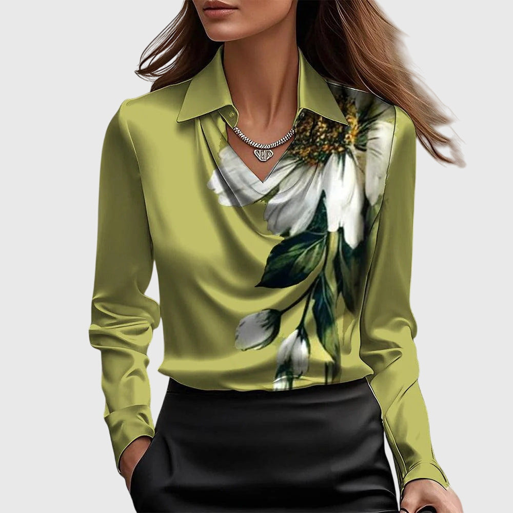 Äkta mode | Elegant Blus med Blomstertryck